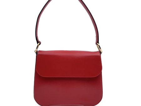 Christian Dior Vintage Red Leather Box Flap Shoulder Bag For Discount