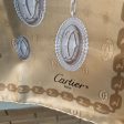 Cartier Paris Vintage Beige Jacquard Logo Pattern Silk Scarf Cheap