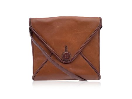 Battistoni Vintage Light Brown Leather Envelope Flap Shoulder Bag For Cheap