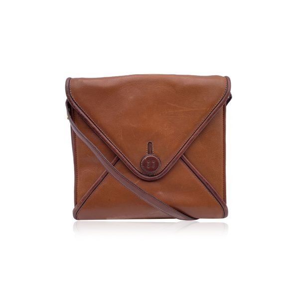 Battistoni Vintage Light Brown Leather Envelope Flap Shoulder Bag For Cheap