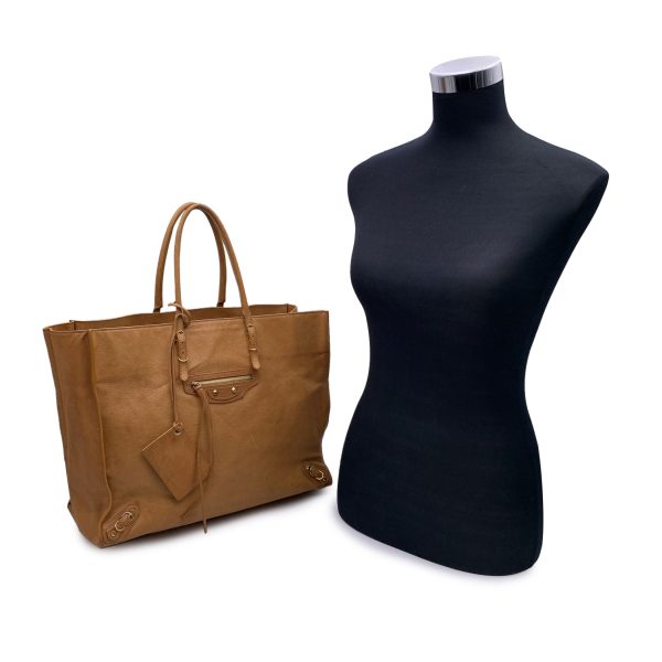 Balenciaga Beige Leather Papier A4 Large Tote Bag Handbag Online now