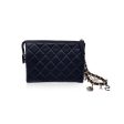 Chanel 2021 Black Quilted Leather Coco Charms Pouch Clutch Bag Cheap