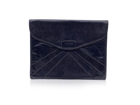 Gianfranco Ferre Vintage Black Leather Handbag Clutch Bag For Discount