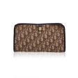 Christian Dior Vintage Brown Canvas Oblique Monogram Zip Clutch Bag Discount