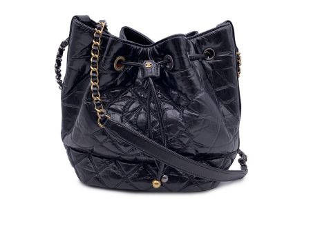 Chanel Black Glossy Leather CC Logo Bucket Drawstring Shoulder Bag Online