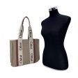 Chloe Beige Linen Canvas and Leather Logo Woody Tote Bag Hot on Sale