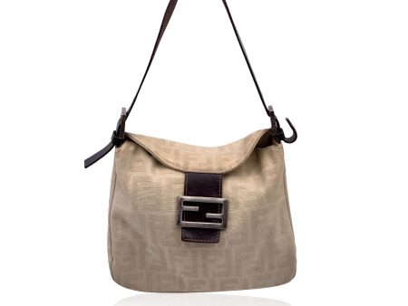 Fendi Beige Monogram Canvas Mamma Baguette Mama Shoulder Bag Sale