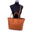 Prada Orange Vitello Daino Leather Tote Shopping Bag with Strap BN2694 Fashion