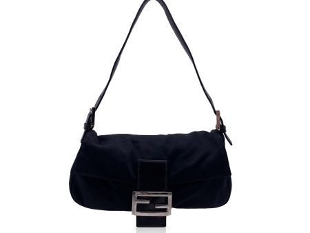 Fendi Black Fabric Small Baguette Shoulder Bag Handbag Online now