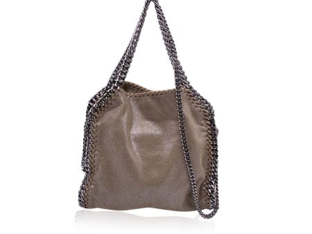 Stella McCartney Taupe Metallic Falabella Mini Tote Shoulder Bag For Sale