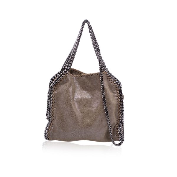 Stella McCartney Taupe Metallic Falabella Mini Tote Shoulder Bag For Sale