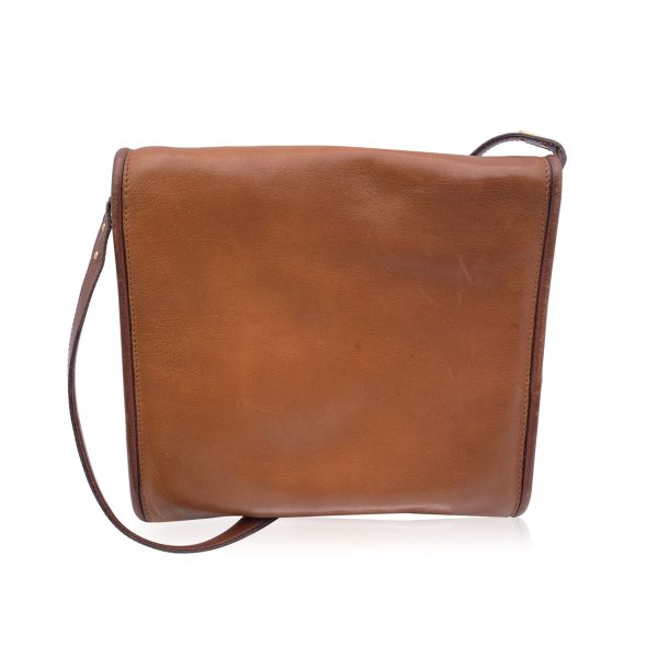 Battistoni Vintage Light Brown Leather Envelope Flap Shoulder Bag For Cheap