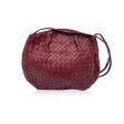 Bottega Veneta Vintage Burgundy Intrecciato Woven Crossbody Bag Supply