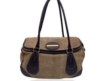 Borbonese Brown Op Suede and Leather Tote Shoulder Bag Discount