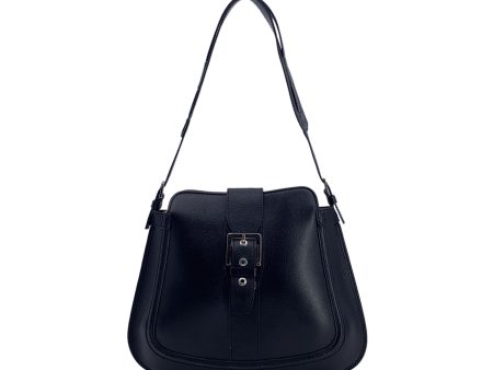 Tod s Black Structured Leather Buckle Shoulder Bag on Sale