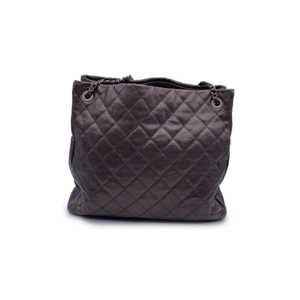 Chanel Vintage Brown Quilted Leather Caviar Chic Shopping Tote Fashion