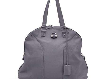 Yves Saint Laurent Grey Leather Muse Large Tote Shoulder Bag Online Sale