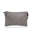 Bottega Veneta Light Grey Intrecciato Leather Zip Pouch Shoulder Bag Online