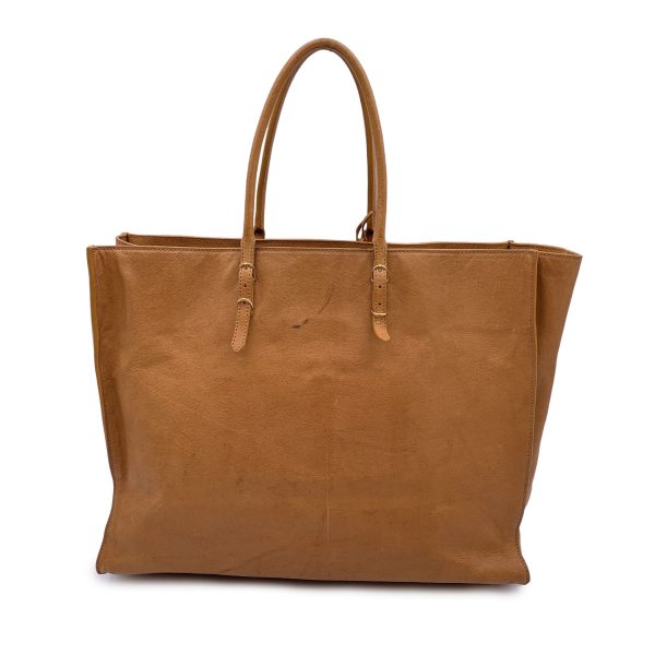 Balenciaga Beige Leather Papier A4 Large Tote Bag Handbag Online now