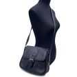 Ungaro Vintage Black Leather Flap Messenger Shoulder Bag on Sale