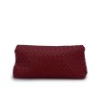 Bottega Veneta Red Intrecciato Woven Leather Clutch Bag Pochette Supply