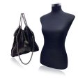 Stella McCartney Black Metallic Suede Like Falabella Tote Shoulder Bag Sale