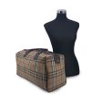 Burberry Vintage Beige Check Canvas Duffel Duffle Travel Bag Hot on Sale