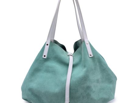 Tiffany & Co. Green Reversible 2 Way Snake Print Suede Tote Bag Fashion