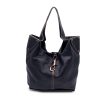 Fay Black Leather Carabiner Closure Tote Shoulder Bag Fashion