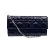 Christian Dior Black Patent Leather Clutch Pochette Lady Dior Bag Fashion