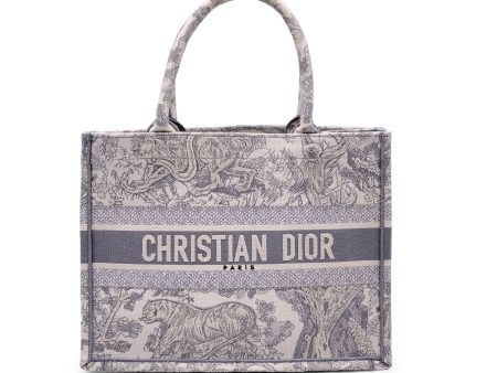 Christian Dior Grey Toile De Jouy Medium Book Tote Bag Handbag Supply