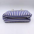 Celine Blue White Striped Canvas Boogie Bag Satchel Tote Handbag For Discount