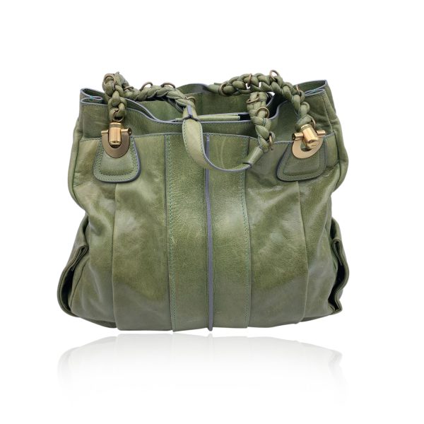 Chloe Green Leather Heloise Tote Shoulder Bag For Cheap