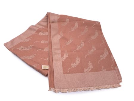 Cartier Paris Vintage Baby Pink Panthere Jacquard Stole Shawl Scarf For Cheap