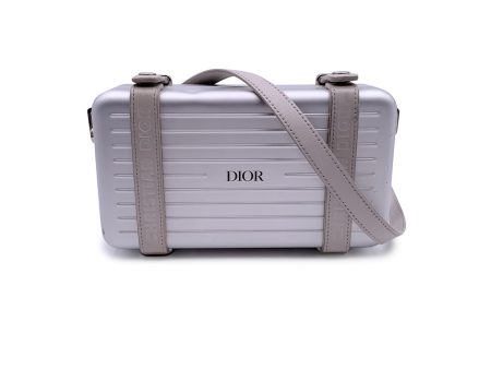 Dior x Rimowa Silver Metal Personal Clutch On Strap Crossbody Bag Online Hot Sale