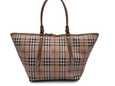 Burberry Beige Haymarket Check Canvas Salisbury Tote Bag Discount