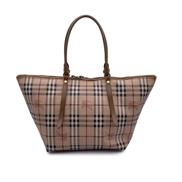 Burberry Beige Haymarket Check Canvas Salisbury Tote Bag Discount