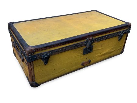 Louis Vuitton Antique Orange Yellow Vuittonite Cabin Steamer Trunk For Cheap