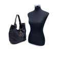 Fay Black Leather Carabiner Closure Tote Shoulder Bag Fashion