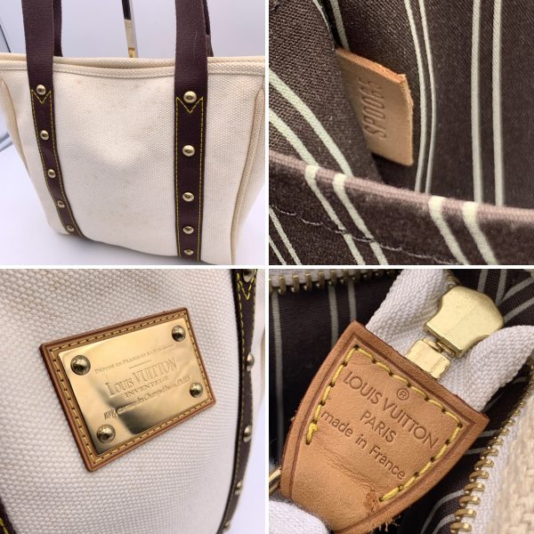 Louis Vuitton Ivory and Brown Canvas Antigua MM Tote Bag Online Sale