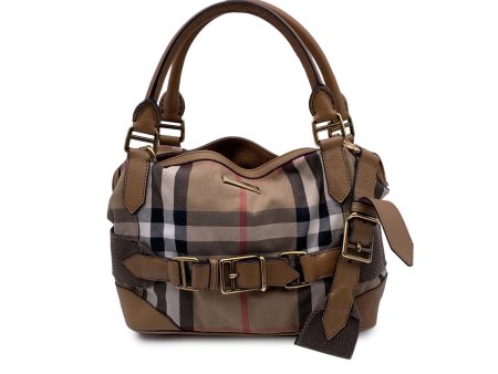 Burberry Beige House Check Canvas Aurelia Tote Bag with Strap For Discount