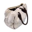 Ermanno Scervino White Brown Wool Knit Tote Shoulder Bag Hot on Sale