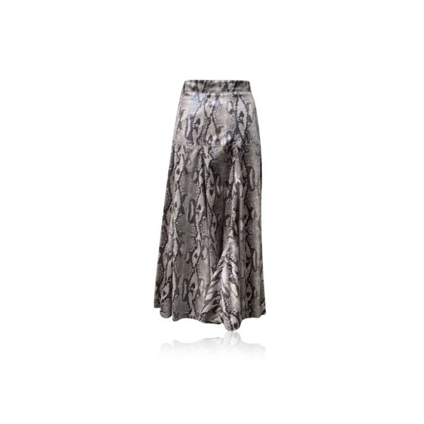 MSGM Milano Beige Gloss Animalier Snake Print Long Skirt Size 42 IT For Cheap