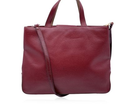 Roberto Capucci Vintage Burgundy Leather Tote Shoulder Bag Fashion