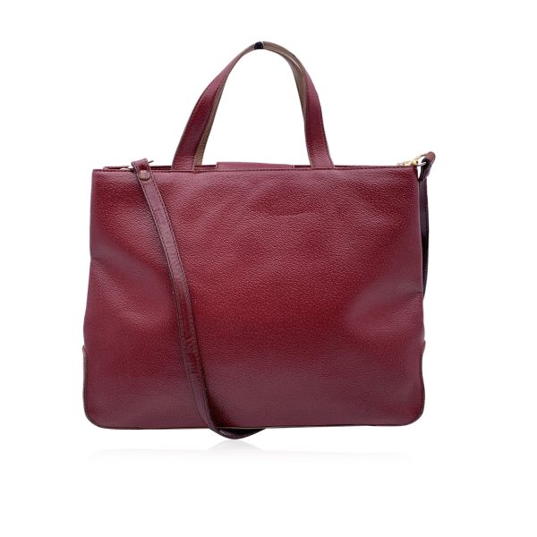 Roberto Capucci Vintage Burgundy Leather Tote Shoulder Bag Fashion