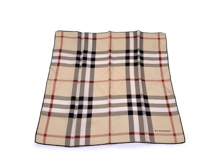 Burberry Beige Nova Check Pattern Silk Neck Scarf Cheap