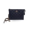 Chanel 2021 Black Quilted Leather Coco Charms Pouch Clutch Bag Cheap