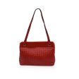 Bottega Veneta Vintage Red Woven Leather Shoulder Bag Sale