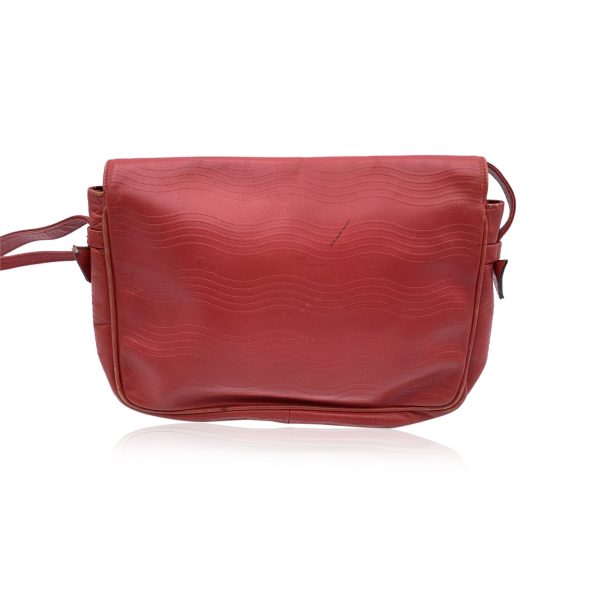 Valentino Garavani Vintage Red Embossed Leather Shoulder Bag Online