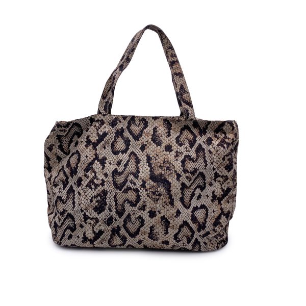 D&G Dolce & Gabbana Beige Animalier Pattern Nylon Tote Bag Online now